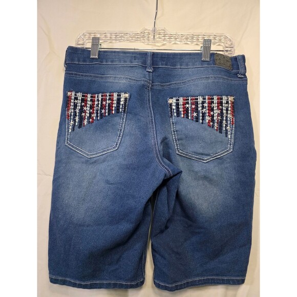 Love Indigo Denim Bermuda Shorts Women Size 6 Blue Mid Rise Five Pocket - Picture 3 of 6